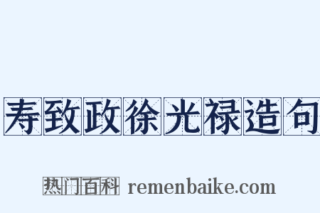 寿致政徐光禄造句是什么意思的图片